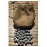 Leather Pouch w/ Lead Balls