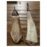 (2) Bone/Antler Powder Horns