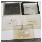 (5) Old Glass Slides Steamship & Silent Movie