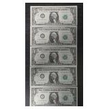 (5) Consecutive U.S. $1 Notes