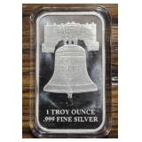 One Ounce Silver Bar: Liberty Bell