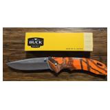 New Buck 366 Camo Orange Pocket Knife