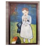 Pablo Picaso Girl Holding Dove Hand Painted