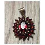 10K Gold & Red Stone Pendant