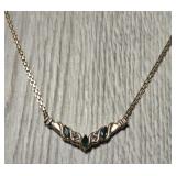 10K Gold & Green Stone Necklace