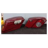 Pair of Red Motorcycle Saddlebags
