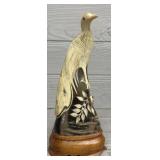 Hand Carved Wooden Peacock Sculpture