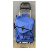 Blue Collapsible Rolling Storage Cart
