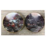 (2) 1996 Thomas Kinkade Mini Collectible Plates