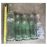 Vintage Glass Coca Cola and Whistle Bottles