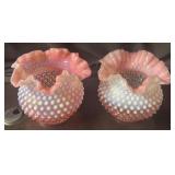 Fenton Hobnail Pink Bowls