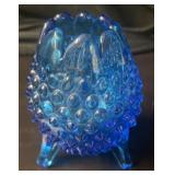 Vintage Fenton Glass Cobalt Hobnail Vase