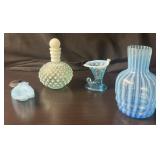 (4) Fenton Blue Hobnail Opalescent Glassware