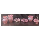 (6) Fenton Hobnail Opalescent Glass