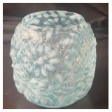 Fenton Daisy & Fern Blue Opalescent Vase