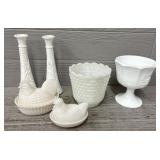 Various Milk Glass Household Pieces