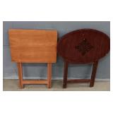 (2) Wood Dinner Trays