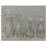 (4) Crystal Glass Decanters