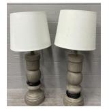 (2) Decorative End Table Lamps w/ Shades