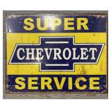 Super Chevrolet Service Metal Sign