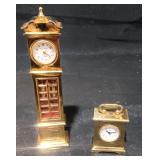 (2) Vintage Collectable Mini Clocks