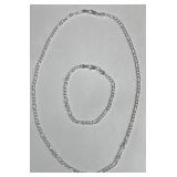 Matching Sterling Silver Necklace & Bracelet