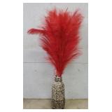 Vase w/ Feather Decor