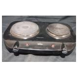 Rival Double Burner Electric Hot Plate Works