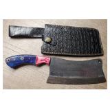 Steel Hand Forged Butcher Knife w/ Sheath