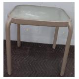 Glass Metal Patio Side Table