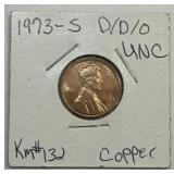 1973-S Lincoln Wheat Cent DDO Unc