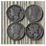 (4) Mercury Dimes