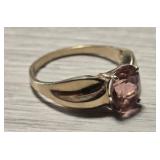 14K Gold & Pinkish Gem Ring
