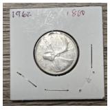 Silver 1962 Canadian Quarter #1