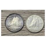 1953 & 1960 Silver Canadian Dimes