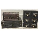 (3) Wooden Storage Boxes