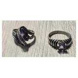 (2) Sterling Silver Rings