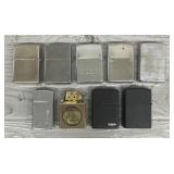 (9) Various Vintage Zippo Lighters