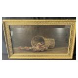 Antique Oil Painting & Frame Fruit