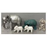 (5) Different Elephant Decor Statues