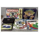 (6) Various Family Board, Card & Dice Games