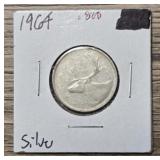 Silver 1964 Canadian Quarter #1