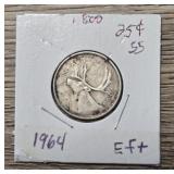 Silver 1964 Canadian Quarter #2