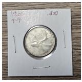 Silver 1965 Canadian Quarter #1