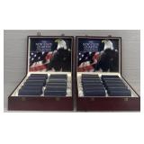 (2) Large Wooden Boxes for US Quarter Collections