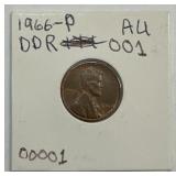 1966-P Lincoln Wheat Cent AU