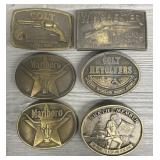 (6) Vintage Guns & Marlboro Belt Buckles