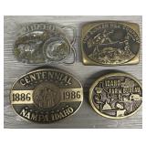 (4) Vintage Idaho Belt Buckles