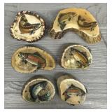 (6) Signed Real Horn Belt Buckles