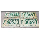 (4) Idaho Exempt License Plates